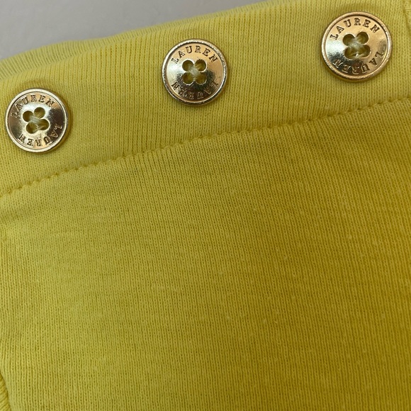 Lauren Ralph Lauren Bright yellow top with gold button detail Size Large - Picture 8 of 12
